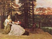 Courbet, Gustave Dame auf der Terrasse (Le dame de Francfort)